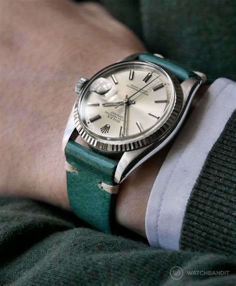 rolex green strap watch|genuine Rolex watch straps uk.